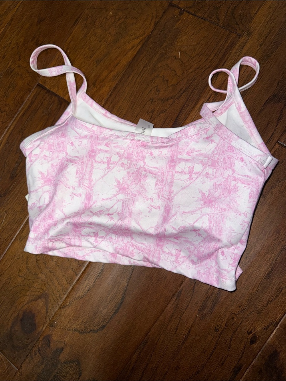 Pink Camo-Print Cropped Tank Top - Picture 5 of 5